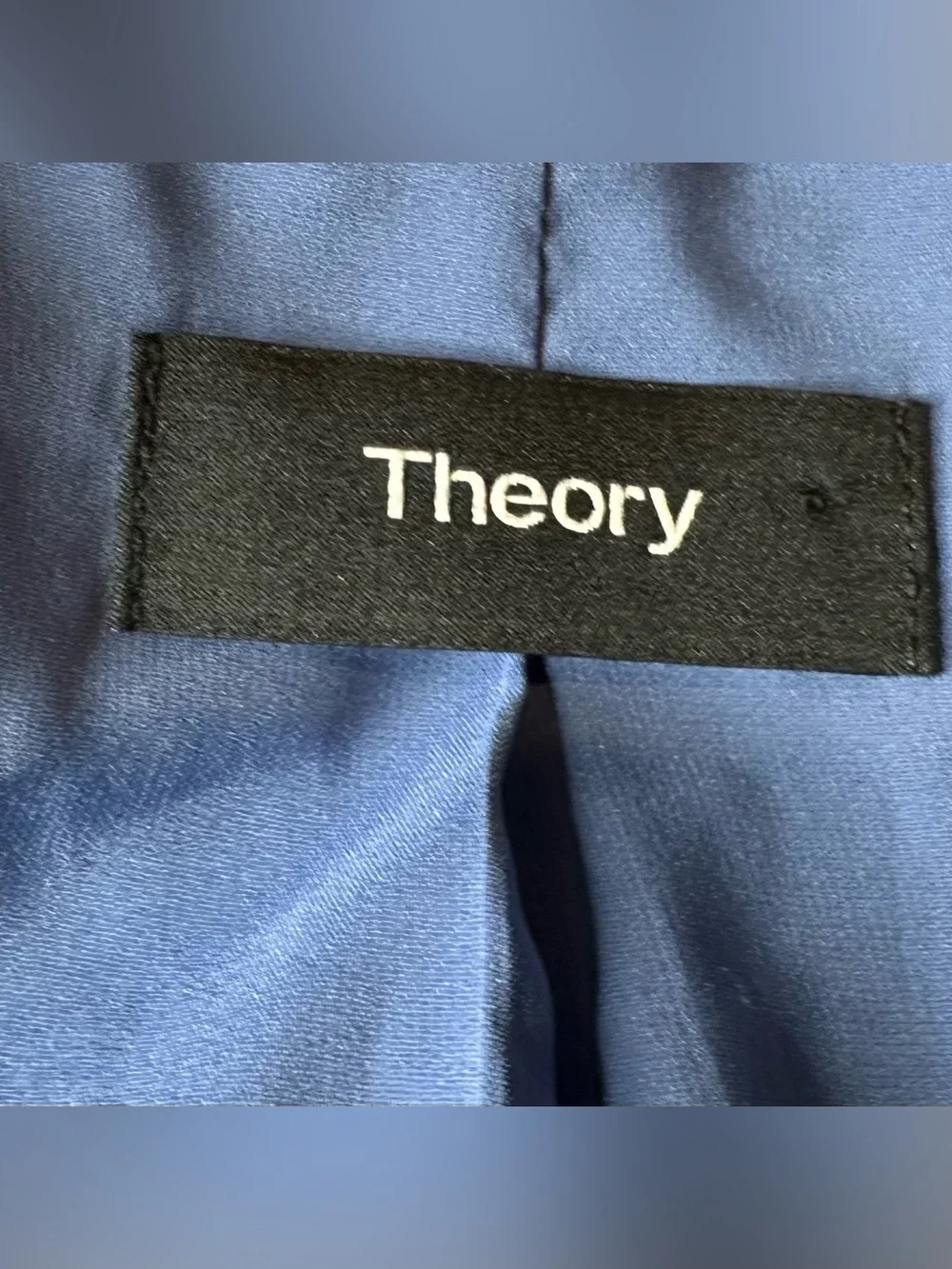 Theory Blue Stretch Virgin Wool Suit Jacket 6 Pants 4 Career Office Matching Set
